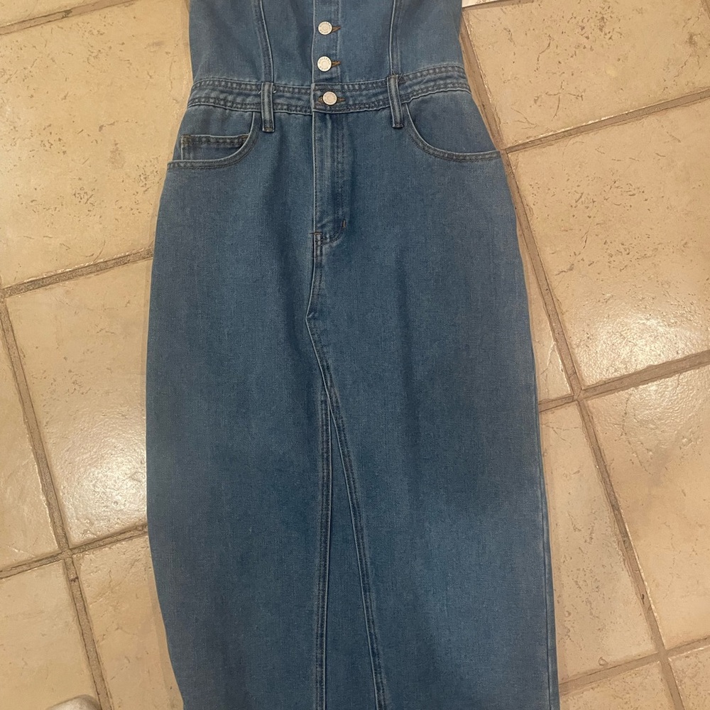 Women's Strapless Denim Dress